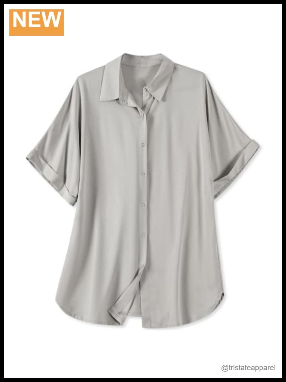 Soft Cotton Short Sleeve Snap Front Blouse Casual